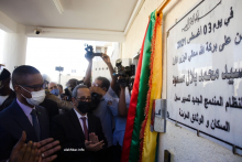 الوزير الأول محمد ولد بلال خلال إعطاء إشارة انطلاقة النظام الجديد لوكالة سجل السكان (الأخبار)