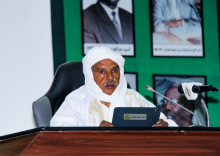 رئيس البرلمان الموريتاني الشيخ ولد بايه خلال افتتاح الدورة البرلمانية اليوم (وما)