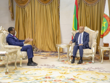 رئيس مجموعة البنك الأفريقي للتنمية أكينومي أديسينا خلال لقائه مع الرئيس محمد ولد الغزواني 