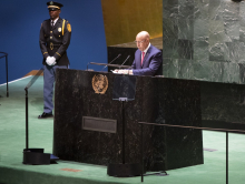 الرئيس محمد ولد الغزواني خلال خطابه أمام الجمعية العامة للأمم المتحدة