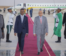 الرئيس محمد ولد الغزواني في مطار نواكشوط الدولي عائدا من مدينة نواذيبو