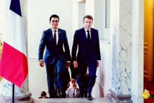 رئيس مدغشقر أندري راجولينا والرئيس الفرنسي إيمانويل ماكرون 